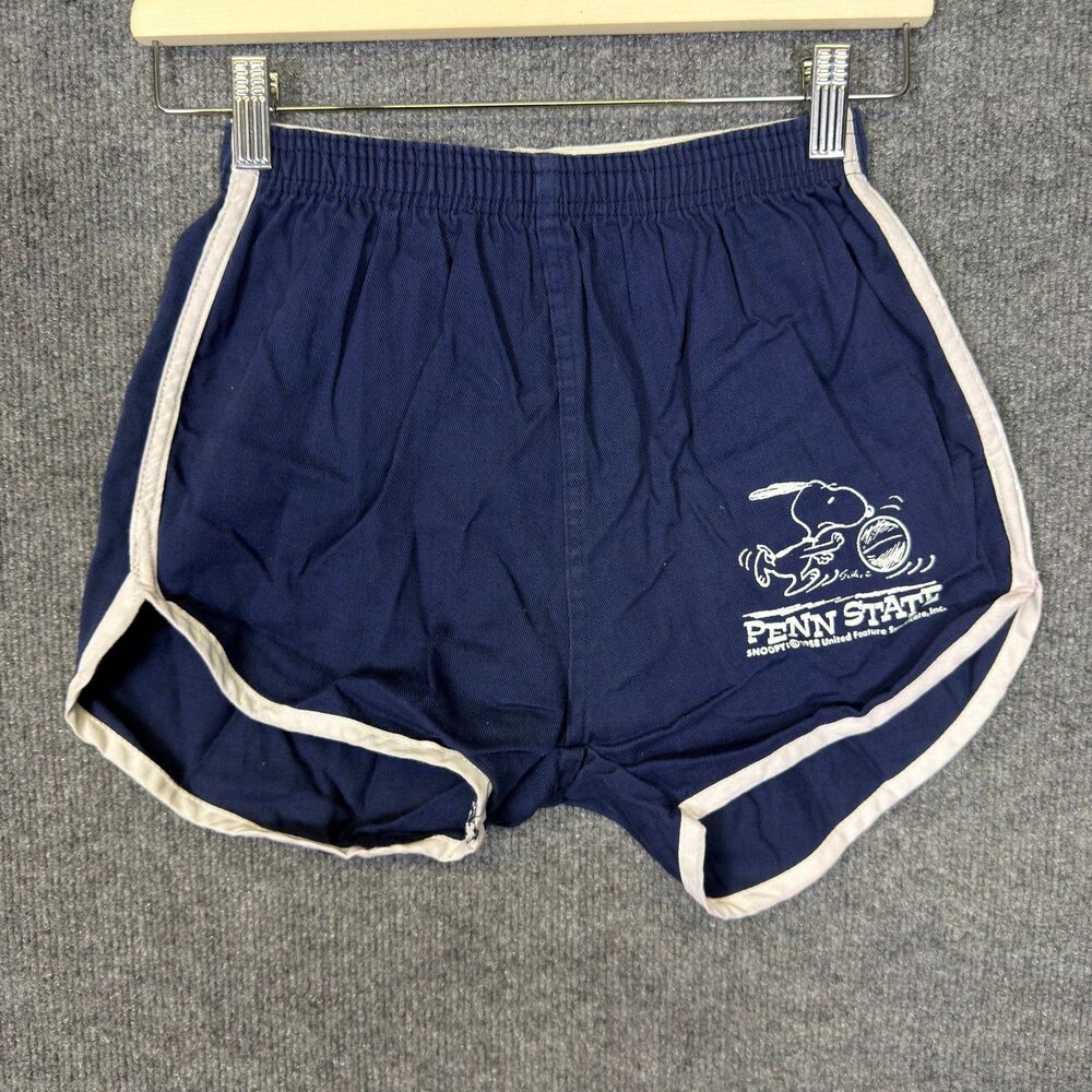 True Vintage Penn State Nittany Lions Snoopy Artex Gym Shorts Men's M Blue 50's